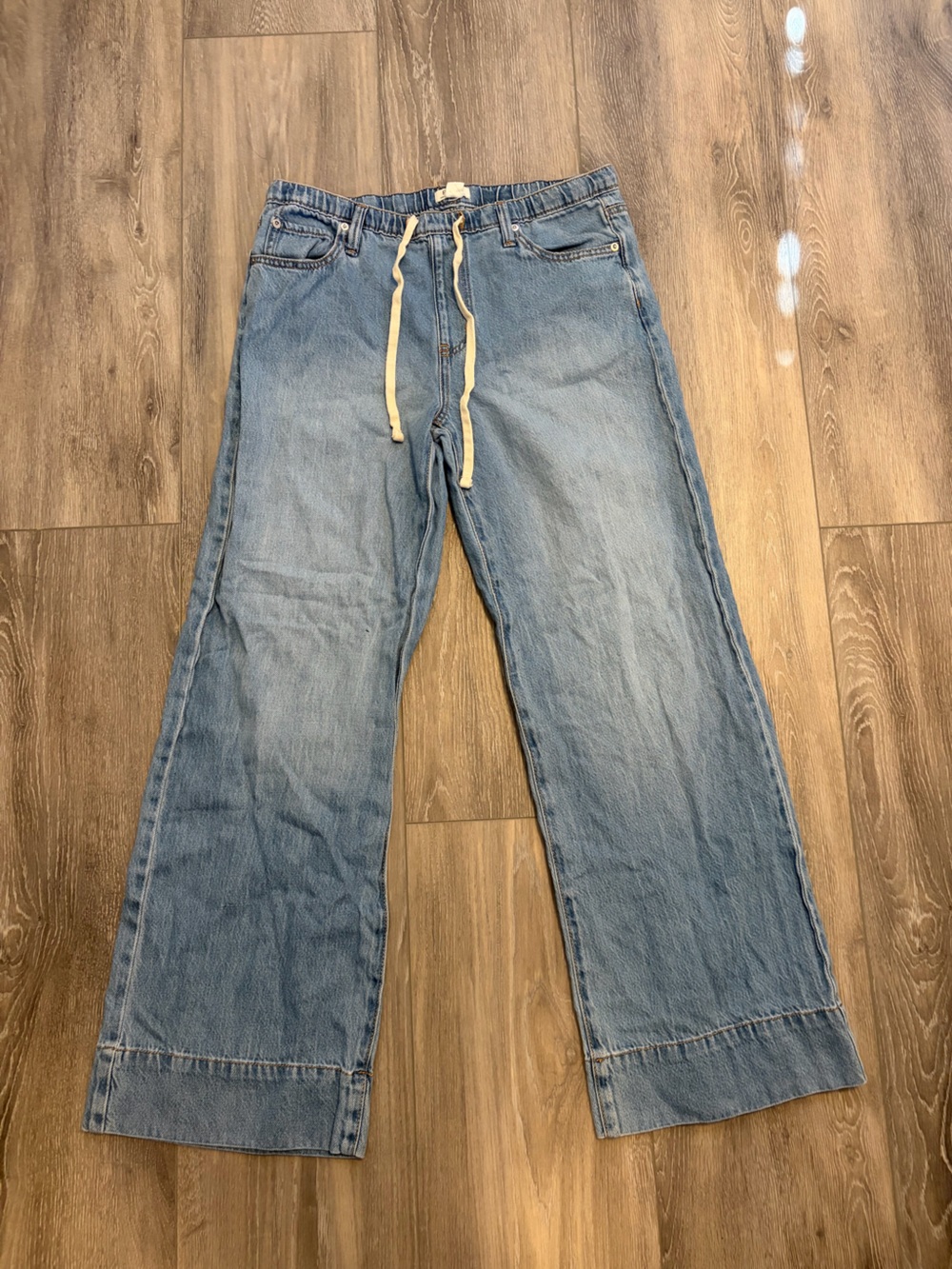 Roxy Wide Leg Jeans with Drawstring
